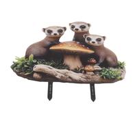 Piquet De Jardin en Forme De Suricate Panneau De Prise De Terre en PVC pour Pelouse Allée Jardin Cour Espaces Extérieurs Décoration