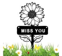 Piquet de jardin en métal de , piquets de pour jardin - Piquet de jardin en métal avec mots « You Manque You » | Yard Art Planter Stake Yard Art Décorations de printemps pour