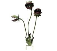 Piquet de Jardin en Métal pour Plante Carnivore, Décoration de Fleur Artificielle Venus Flytrap, Sculpture Effrayante pour Extérieur, Hauteur 25 Pouces,Monstre Naturel pour Jardins,Terrasses
