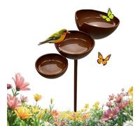 Piquet de jardin en métal rustique antirouille à 3 niveaux | Bols d'hydratation des abeilles | pour extérieur, jardin, cour, ferme, , patio, pelouse, prairie