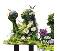 Piquet de Jardin féerique - Arbre déesse de la Terre, Statue de Jardin, décoration de Pot de Fleurs Acrylique 2D pour Cour, pelouse, terrasse | Accessoires pour Inserts de Sol pour l'extérieur