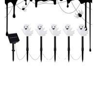 Piquet de jardin Halloween - 5 pièces Fantôme Décoratifs - Lumières Fantôme Imperméables Décoration Halloween Pour Terrasse Cour Chemin Jardin Pelouse Cimetière | Pour Cimetière Si