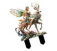 Piquet de jardin léger en acrylique avec motifs de fées gravés pour une présentation artistique en plein air - Piquet en acrylique résistant aux intempéries