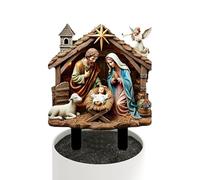 Piquet de jardin Naissance de Jésus, décoration de crèche de Jésus en acrylique 2D | Piquet de statue de cour, paysage de terrasse, inserts de jardin d'animaux de ferme, panneau de jardin pour