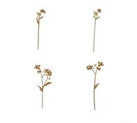 Piquet de jardin rustique en métal décoratif pour parterres d'extérieur - Support de plante et décoration de pelouse Finition patinée 1 ensemble (ensemble de plantes)