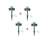 Piquet de jardin télécommandé éclairage extérieur 2 prises cordon 5 m. IP44 - - 103186 - Lot de 4 piquets (8 prises électriques)