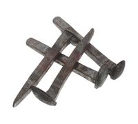 Piquet de Rail Forgé à Main, Style Rustique 0,4x4,8 Pouces | Usage Polyvalent, Ancrage Stable, pour Décors Industriels Extérieurs, Finition Rouillée Authentique