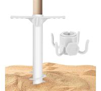 Piquet de sable pour parasol de plage - 300 g, support léger, crochet inclus, stabilisateur de poteau d'ombrage, base à visser pour sol mou | Support de pointe pour la randonnée, la pêche, le jardin