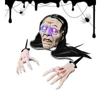 Piquet de Squelette pour Jardin - Squelette Extérieur Sortant de Terre - Accessoires Effrayants Décorations Lumineuses pour Jardin Terrasse Festival Maison Hantée Fête sur Pelouse