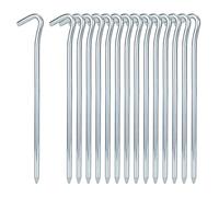 Piquet de Tente 15 Pièces 18 cm Sardines Piquet Camping Crochets de Tente Robustes en Acier Piquets de Fixation Sol Durs Jardin Clous pour Le Camping en Plein Air Jardinage Randonnée