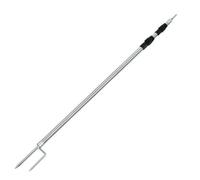 Piquet de Tente Ajustable Mât Bâton Réglable Acier Inoxydable Antidérapant Téléscopique avec Accessoire et Pointe Ancrage pour Fixer Tarp Auvent Vestibulet Camping, 2.5 Mètres