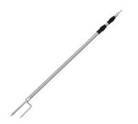 Piquet de Tente Ajustable Mât Bâton Réglable Acier Inoxydable Antidérapant Téléscopique avec Accessoire et Pointe Ancrage pour Fixer Tarp Auvent Vestibulet Camping, 3 Mètres