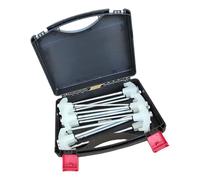 Piquet de tente de camping en acier au carbone - Piquets à vis haute performance - Coupe-vent - Clous moulus allongés - Piquets de tente