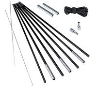 Piquet de tente en fibre de verre Ø 11 mm - 400 cm en 7 segments - Avec élastique et aide à l'enfilage - Arceaux de tente - Barres de rechange pour tentes - Peut être raccourci - Rayon de courbure 120