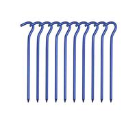 Piquet de Tente Pointes de Tente en Alliage d'aluminium 18cm, avec Crochet, piquets Jardin, Pointes Sol for hamac, Camping, Corde à Vent, auvent, 5/10 pièces(10PCS Blue)