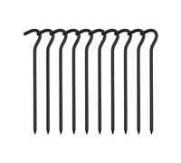 Piquet de Tente Pointes de Tente en Alliage d'aluminium 18cm, avec Crochet, piquets Jardin, Pointes Sol for hamac, Camping, Corde à Vent, auvent, 5/10 pièces(10PCS Black)