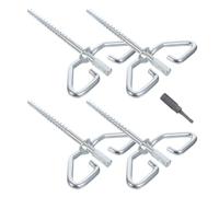 Piquet de Tente pour Pêche Glace, Adaptateur de Perceuse Électrique | Acier et Caoutchouc, Maintien Ferme Sol Gelé, Extraction Facile, Accessoire Argenté pour Camping