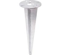 TRIBECCO Piquet à enfoncer pour lampe de jardin - Diamètre : 116 x 300 mm - Avec ouverture de 30 mm de diamètre pour le guidage des câbles - Acier plat galvanisé à chaud - Ancrage au sol pour