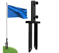 Piquet de terre résistant pour drapeau - Support métallique pour mât de drapeau pour drapeaux de plumes, piquets de jardin, panneaux de jardin, lumières solaires et bannières - Support pour bande