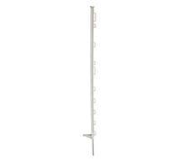 horizont Piquet de clôture plastique 10 pièces blanc, hauteur 108cm, pas unique, piquet plastique avec oeillets pour rubans, cordes, torons, piquet de clôture plastique clôture de pâturage