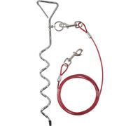Piquet PILKA 46CM avec 1 câble d'attache de 3 m pour chien max 15 kg