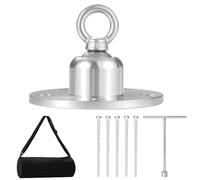 Piquet pour Chien en Acier Inoxydable 304, antirouille, Robuste, pivotant à 360 °, sans enchevêtrement, kit d'ancrage au Sol pour Camping extérieur, Grands Chiens jusqu'à 200 LB (Argent)