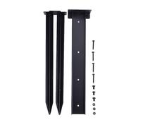 Piquet pour vis inclinées, poteaux de clôture en bois cassés de 79,5 cm, kit de réparation de piquets triangulaires en acier robuste en forme de H avec boulons de clôture en bois noir (1 pièce)