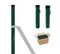 Piquet rond pour clôture, plastifié vert, 5 pièces [H200cm, Ø38mm]