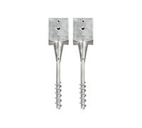 Piquets au sol 2 pcs Argenté 12x12x56 cm Acier galvanisé