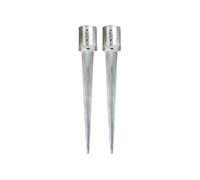 Piquets au sol 2 pcs Argenté 12x91 cm Acier galvanisé