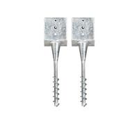 Piquets au sol 2 pcs argenté 14x14x58 cm acier galvanisé