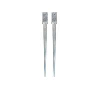 Piquets au sol 2 pcs Argenté 7x7x90 cm Acier galvanisé