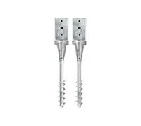 Piquets au sol 2 pcs Argenté 8x8x57 cm Acier galvanisé