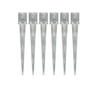 Piquets au sol 6 pcs Argenté 12x12x89 cm Acier galvanisé