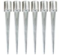 Piquets au sol 6 pcs Argenté 12x91 cm Acier galvanisé