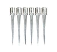 Piquets au sol 6 pcs Argenté 12x91 cm Acier galvanisé