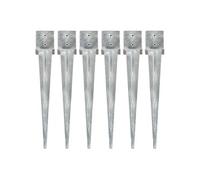 Piquets au sol 6 pcs Argenté 14x14x91 cm Acier galvanisé