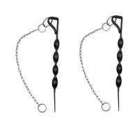 Piquets d'ancrage de jardin résistants au vent - Pointes en fer épais - Pointe hélicoïdale - 2 pièces