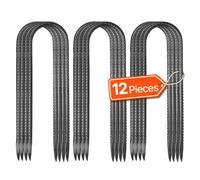 Piquets d'Armature 25,4 cm-VEVOR-Piquets d'Ancrage au Sol Forme U Robustes en Acier Galvanisé-Lot de 12-Diamètre 8 mm