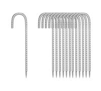 Piquets d'armature de jardin, crochet en forme de U en forme de J, ancrages au sol robustes, support pour plantes avec extrémité biseautée pour tentes, kits de position, clôtures et trampolines (30,5
