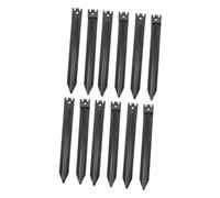 Piquets de Bordure de Jardin Noir en Fer Galvanisé 12 Pièces | Résistants à Corrosion, Profil Discret, Maintien Stable des Bordures Plastiques, Jardins, Allées et Espaces Extérieurs