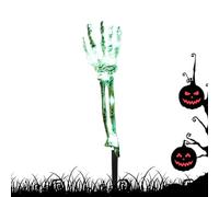 Piquets de bras squelettiques - Décoration de crâne pour Halloween - Lumières fantômes solaires avec design réaliste de bras pour décorer le jardin , cimetière, pelouse, patio arrière