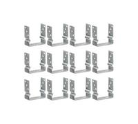 Piquets de clôture 12 pcs Argenté 14x6x15 cm Acier galvanisé