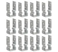 6x Piquets de Clôture 14x6x15 cm Acier Galvanisé Support Poteau Ancrage vidaXL
