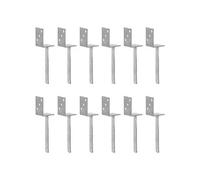 Piquets de clôture 12 pcs Argenté 8x6x30 cm Acier galvanisé