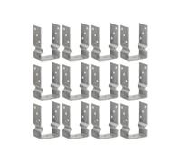 Piquets de clôture 12 pcs argenté 9x6x15 cm acier galvanisé