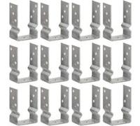 Piquets de clôture 12 pcs argenté 9x6x15 cm acier galvanisé argenté G