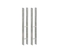 Piquets de clôture 2 pcs Argenté 7x6x60 cm Acier galvanisé