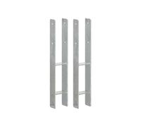 Piquets de clôture 2 pcs Argenté 9x6x60 cm Acier galvanisé