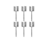Piquets de clôture 6 pcs Argenté 7x6x30 cm Acier galvanisé